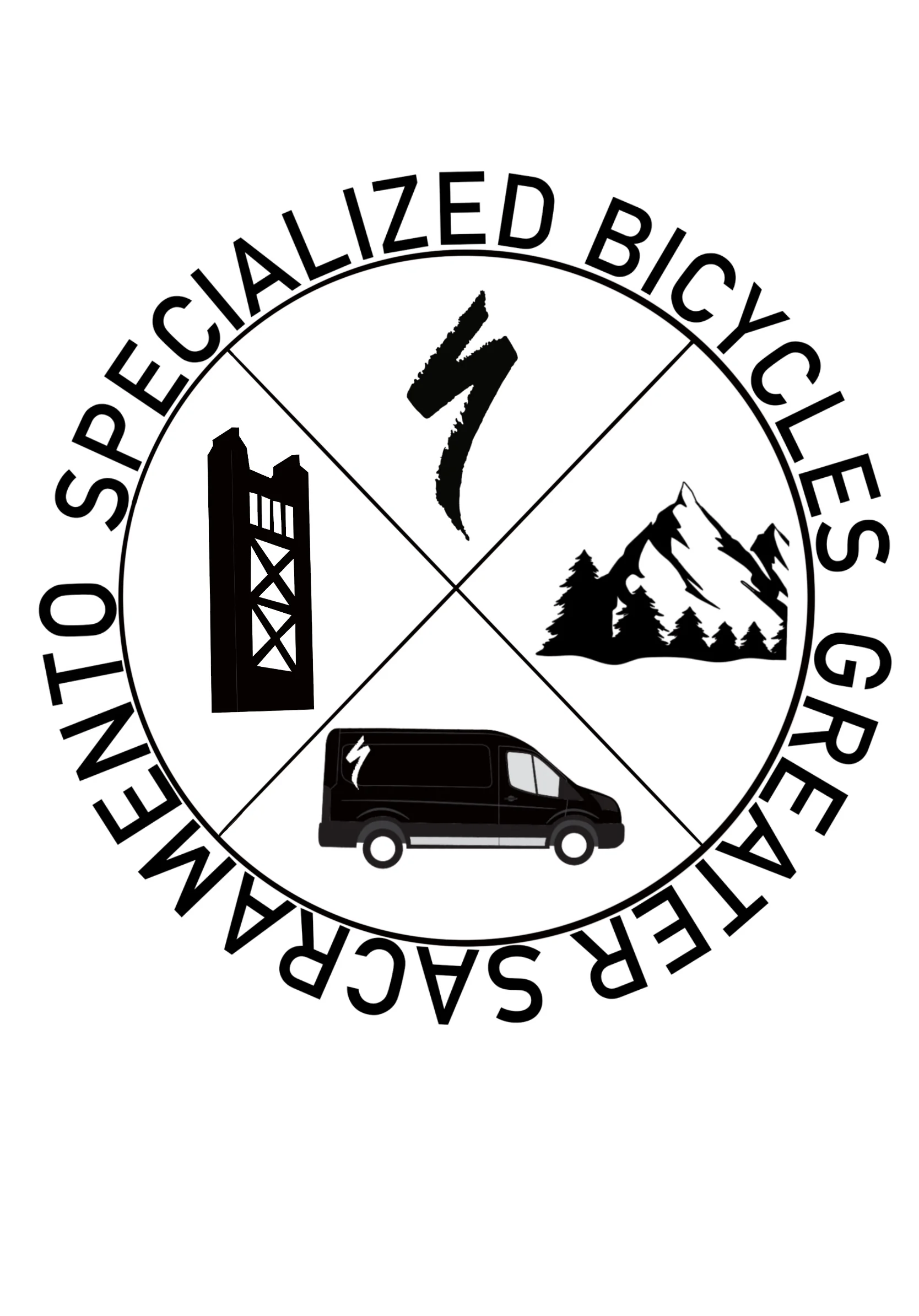 Brand identity mockup for a bike shop