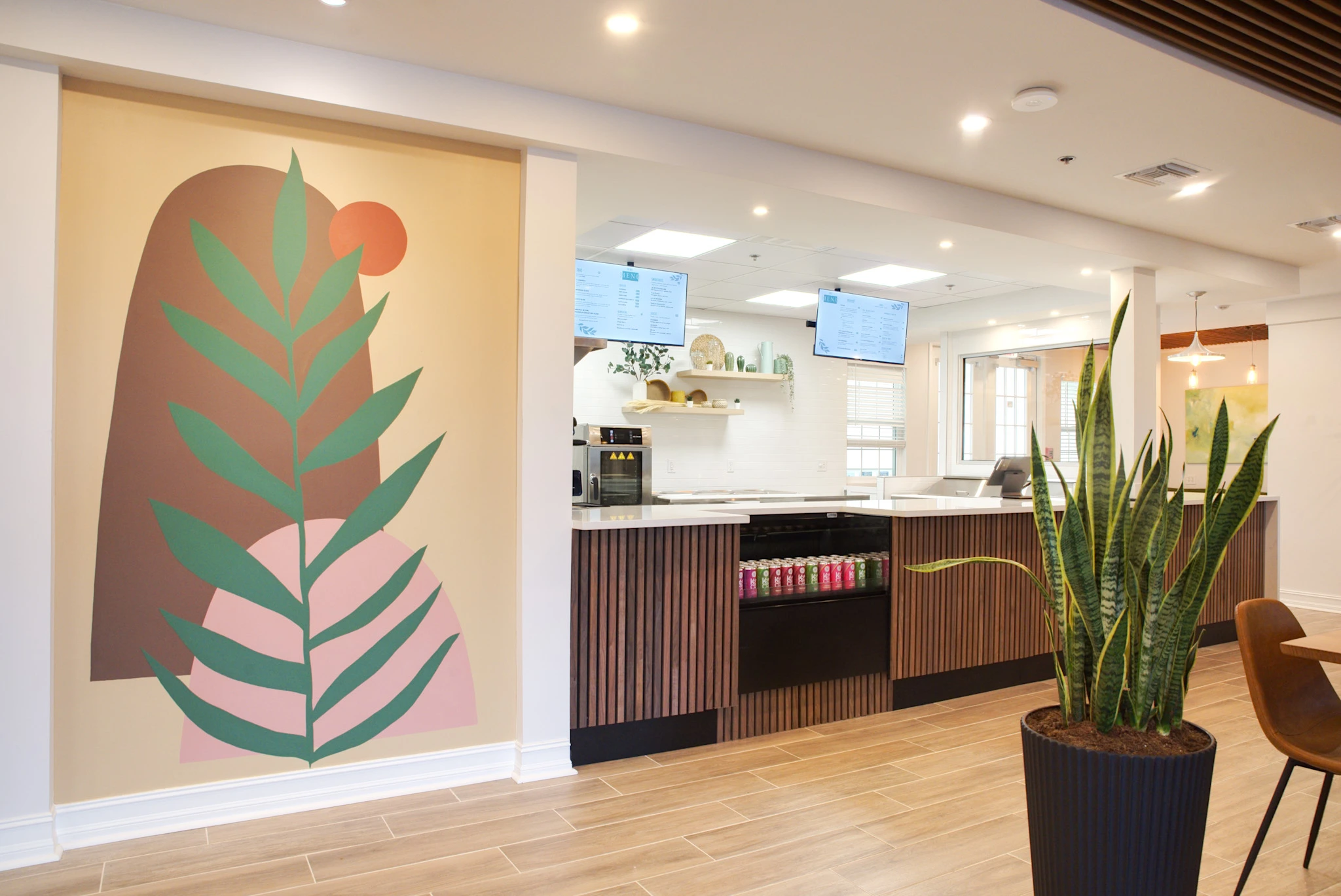 The Good Way Café at Magnolia Wellness Center serving plant based meals in a shared gathering space